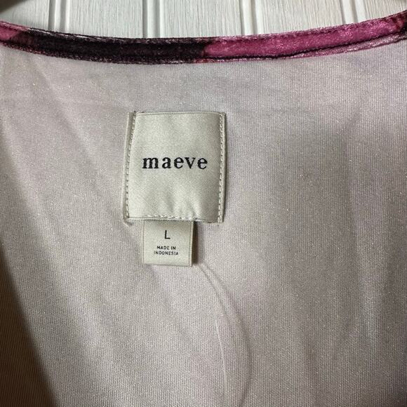 Anthropologie Maeve Velvet Pink Plaid Babydoll Top NEW - Picture 5 of 8